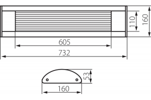 Светильник линейный люминесцентный OFRA TL-218B-SR EVG, G13, 2х18W, 732мм