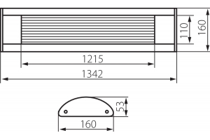 Светильник линейный люминесцентный OFRA TL-236A-SR EVG, G13, 2х36W, 1342мм