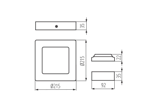 Светильник светодиодный даунлайт KANTI V2LED 18W-NW-SN, 4000K, накладной, никель сатиновый