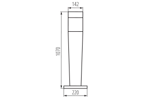Светильник садовый столбик INVO OP 107-L-GR, GU10, квадратный, графит