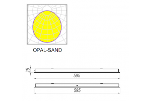 Универсальный светодиодный светильник AVRORA-32/opal-sand 595x595 IP40, 4000К