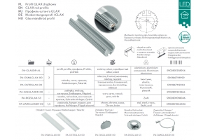 Алюминиевый профиль-штанга LED GLAX, 2м, серебристый