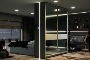 Алюминиевый профиль LED GLAX линейный для гипсокартона, 3м, серебристый