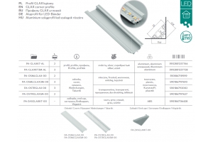 Алюминиевый профиль LED GLAX угловой, 3м, серебристый