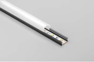 Алюминиевый профиль LED GLAX MINI накладной, 3м, черный