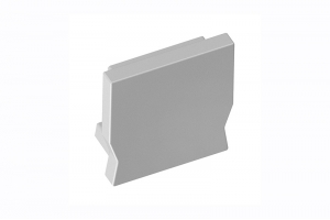 Заглушка квадратная на профиль LED GLAX MINI накладной, серая