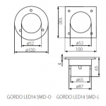 Светильник тротуарный светодиодный GORDO LED14 SMD-L, 0.7W, 6000K, квадратный
