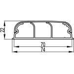 Кабель-канал плинтусного типа 70х22 мм, трехсекционный, с крышкой