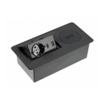 Выдвижной блок розеток AVARO PLUS 1xSCHUKO, USB A+C, индукционная зарядка 5W, черный