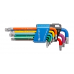 Набор Г-образных удлиненных ключей TORX с цветной маркировкой, Т10-Т50, 9 шт. HT1W817