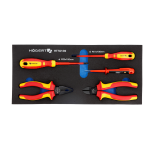 Набор диэлектрических отверток и клещей 1000V, индикатор напряжения, ложемент EVA 5шт., HT7G139